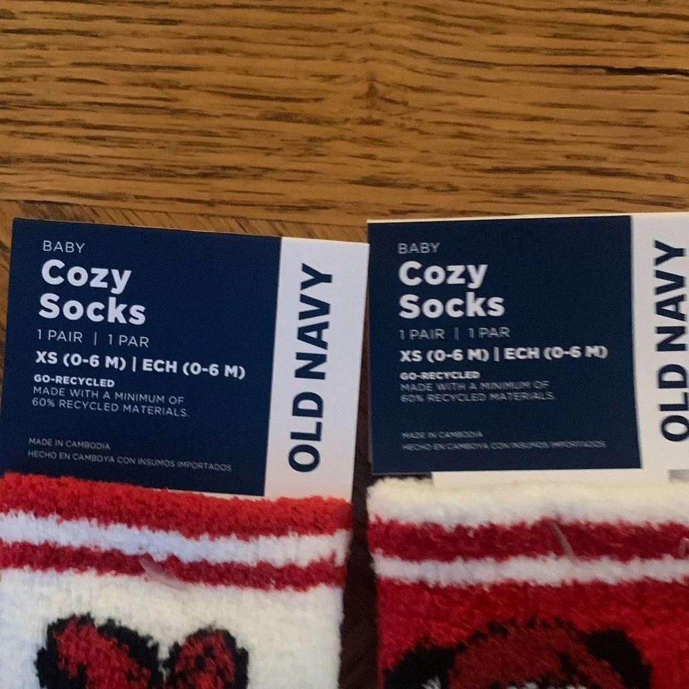 ❤️5 for $20❤️Old Navy Red and White Character Socks